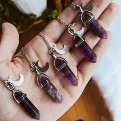 HELLBOUND Amethyst Moon | NECKLACE -Restyle Sales Shop 1Pcs Purple Crystal Moon Pendant Moon Charm Witch Necklace Crystals Witchy Gothic Gift for Her Boho.jpg Q90.jpg 1 ca9420d5 fc5f 4ea0 8c49 9fc16f274193 700x700