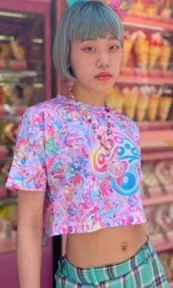 6%DOKIDOKI Connect To The Second Summer Of Love [Pastel] | CROP TEE