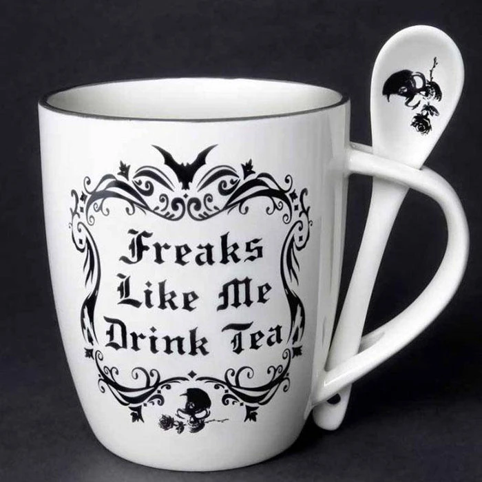 ALCHEMY GOTHIC Freaks Like Me Drink Tea | MUG AND SPOON SET 5 ALCHEMY GOTHIC Freaks Like Me Drink Tea | MUG AND SPOON SET - Image 3