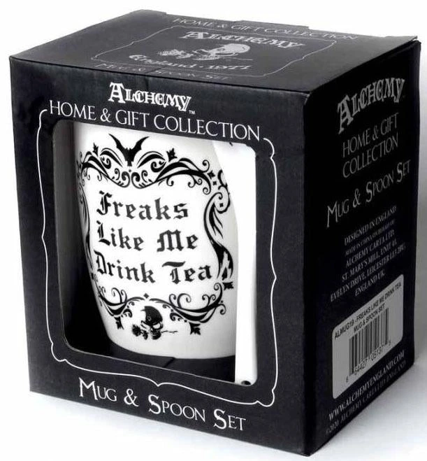 ALCHEMY GOTHIC Freaks Like Me Drink Tea | MUG AND SPOON SET 4 ALCHEMY GOTHIC Freaks Like Me Drink Tea | MUG AND SPOON SET - Image 2