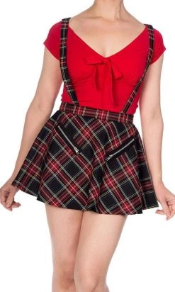 BANNED ALTERNATIVE Highlife [Black Tartan] Pinafore | SKIRT*