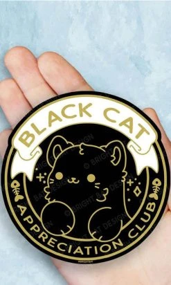 BRIGHT BAT DESIGNS Black Cat Appreciation Club | STICKER