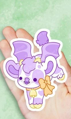BRIGHT BAT DESIGNS Boo The Bat Cow | STICKER