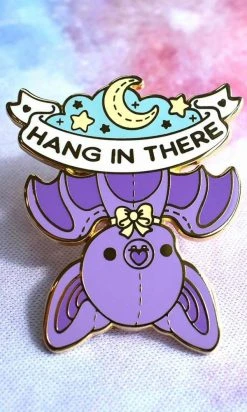 BRIGHT BAT DESIGNS Hang In There Bat | ENAMEL PIN