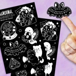 BRIGHT BAT DESIGNS Paranormal Nuggets [Black] | STICKER SHEETS -Restyle Sales Shop bright bat designs paranormal nuggets black sticker sheets 2 3a041df7 6b52 4af3 87bc 5d0b88a886db 700x700