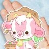 BRIGHT BAT DESIGNS Shortcake The Strawberry Cow | STICKER