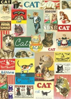 CAVALLINI Vintage Cats | POSTER/GIFT WRAP