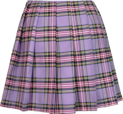 DARK IN LOVE Purple Checked | PLEATED SKIRT 6 DARK IN LOVE Purple Checked | PLEATED SKIRT - Image 4
