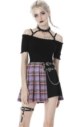 DARK IN LOVE Purple Checked | PLEATED SKIRT 21 DARK IN LOVE Purple Checked | PLEATED SKIRT -Restyle Sales Shop dark in love purple checked pleated skirt 6 cc3ecac4 8197 4d1a a66e c10d81aecd6c 700x700