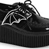 DEMONIA SHOES CREEPER-205 [Black Glitter] | CREEPERS [IN STOCK]* -Restyle Sales Shop demonia shoes creeper 205 black glitter vinyl 1 700x700