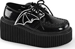 DEMONIA SHOES CREEPER-205 [Black Glitter] | CREEPERS [IN STOCK]*