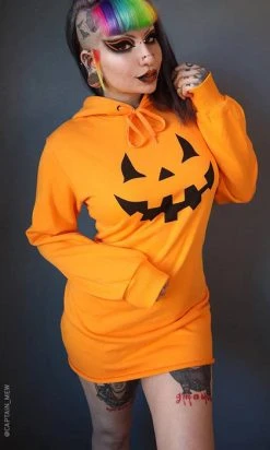 FOREST INK Haunted Hallows | HOODIE DRESS* -Restyle Sales Shop forest ink jack o lantern hoodie dress 3 e797b98d 35f3 4883 8c2a d7fce7091745 700x700