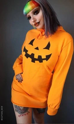 FOREST INK Haunted Hallows | HOODIE DRESS* -Restyle Sales Shop forest ink jack o lantern hoodie dress 5 a4d9ae99 737a 4d0c ae7a b890291eb550 700x700