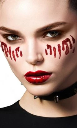 FRIGHT FEST Blood Tears [Glitter] | FACE STICKER*