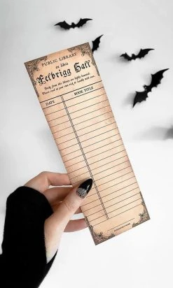 GHOSTS OF OCTOBER Haunted [Vintage] | LIBRARY CARD BOOKMARK