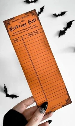 GHOSTS OF OCTOBER Haunted [Pumpkin] | LIBRARY CARD BOOKMARK