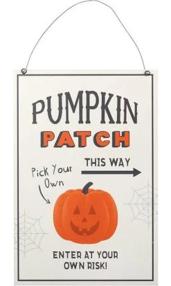GOTHIC GIFTS Pumpkin Patch | HANGING MDF SIGN*