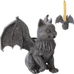 GOTHIC GIFTS Vampire Cat Gargoyle | CANDLE HOLDER*