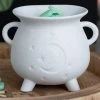GOTHIC GIFTS White Mystical Moon | CAULDRON OIL BURNER*