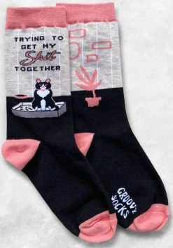 GROOVY THINGS Trying Cat | CREW SOCKS -Restyle Sales Shop groovy things trying cat crew socks ladies 2 9dcb8a56 c135 44cd 9767 4d7e0480ddb6 700x700