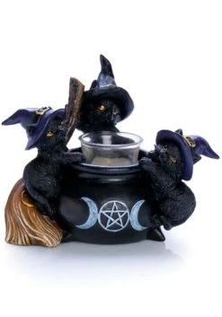 HOMEWARES Black Cat Cauldron | TEA LIGHT HOLDER