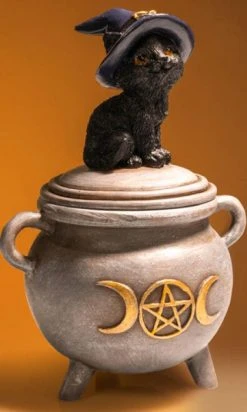 HOMEWARES Black Cat | CAULDRON TRINKET BOX