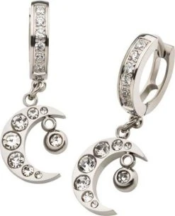 BODYVIBE Crescent Moon [Clear Bezel] | EARRINGS