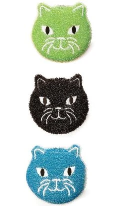 KIKKERLAND Kitty | SCRUB SPONGE SET -Restyle Sales Shop kikkerland cat sponges set 3 08232b23 6930 4d7d 87e5 e05e34669bff 700x700