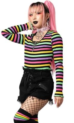 KILLSTAR Nikiko | RIBBED LONG-SLEEVE TOP* -Restyle Sales Shop killstar nikiko ribbed long sleeve top 1 fff3404c d49a 4df4 b73b a29a476cd035 700x700