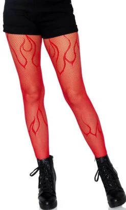 LEG AVENUE Flame [Red] | FISHNET TIGHTS -Restyle Sales Shop leg avenue flame red fishnet tights 3 700x700