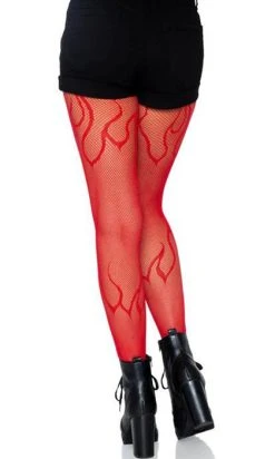 LEG AVENUE Flame [Red] | FISHNET TIGHTS -Restyle Sales Shop leg avenue flame red fishnet tights 4 700x700