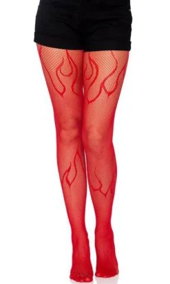 LEG AVENUE Flame [Red] | FISHNET TIGHTS -Restyle Sales Shop leg avenue flame red fishnet tights 5 700x700