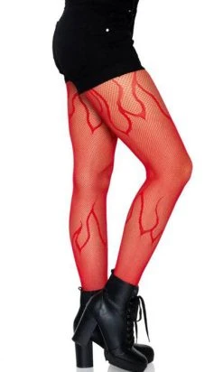LEG AVENUE Flame [Red] | FISHNET TIGHTS -Restyle Sales Shop leg avenue flame red fishnet tights 6 700x700