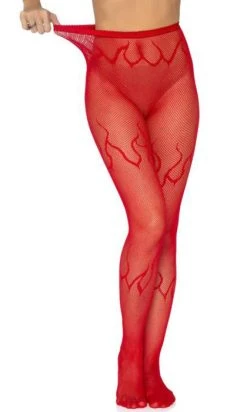 LEG AVENUE Flame [Red] | FISHNET TIGHTS -Restyle Sales Shop leg avenue flame red fishnet tights 8 700x700