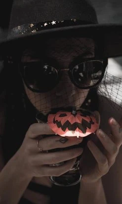 LIVELY GHOSTS Haunted Spirits Pumpkin | COCKTAIL UMBRELLA [15 Pack]