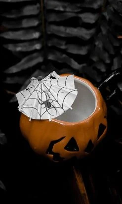 LIVELY GHOSTS Haunted Spirits Spider | COCKTAIL UMBRELLA [15 Pack]