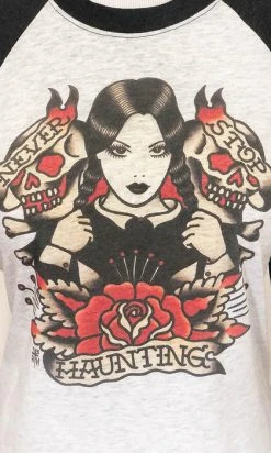 MISCHIEF MADE Never Stop Haunting [Grey/Black] | RAGLAN T-SHIRT -Restyle Sales Shop midchief made never stop haunting raglan t shirt 5 0377874a 28d1 44ed 9545 d1a0eab4e989 700x700