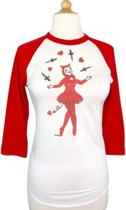 MISCHIEF MADE Dagger Devil [White/Red] | RAGLAN T‑SHIRT -Restyle Sales Shop mischief made dagger devil white red raglan t shirt 1 e09a870e 4755 4f2a b0d0 79311d3fb56e 700x700