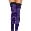 MUSIC LEGS Striped [Black/Purple] | THIGH HIGHS