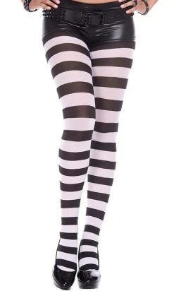 MUSIC LEGS Wide Striped [Black/White] | TIGHTS
