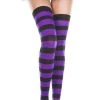 MUSIC LEGS Wide Stripe [Black/Purple] | THIGH HIGHS -Restyle Sales Shop music legs wide stripe black purple thigh highs 3 700x700