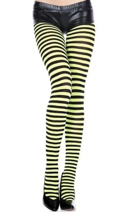 MUSIC LEGS Striped [Black/Neon Green] | TIGHTS