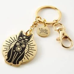 PUNKY PINS Gold & Black Mystic Cat | KEYRING -Restyle Sales Shop punky pins gold black mystic cat keyring 3 3a7568be e284 4526 a914 abfe352fea59 700x700