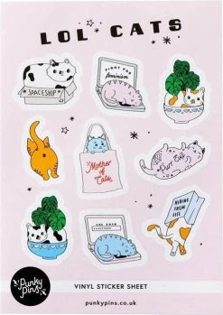 PUNKY PINS LOL Cats | A5 VINYL STICKER SHEET