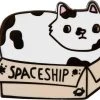 PUNKY PINS Spaceship Cat In A Box | ENAMEL PIN