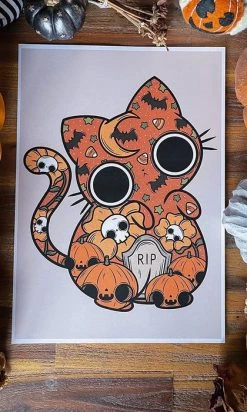 PVMPKIN ART All Hallows Cat | ART PRINT