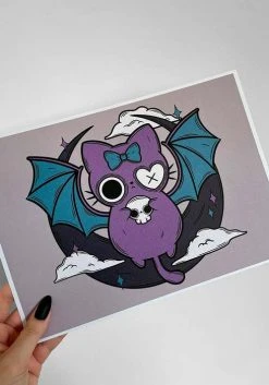 PVMPKIN ART Bat Kitty | ART PRINT
