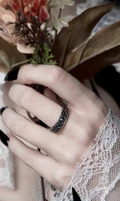 ROGUE AND WOLF Moon Child [Blackened Steel] | RING -Restyle Sales Shop rogue and wolf moon child blackened steel ring 2 4b037639 f910 44fe a3e8 5ae46aef8e08 700x700