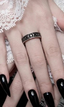 ROGUE AND WOLF Moon Child [Blackened Steel] | RING -Restyle Sales Shop rogue and wolf moon child blackened steel ring 9 ed2d98f1 fc1b 4f4f a771 375ea4467ef3 700x700