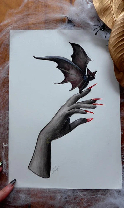 SELIN ALA ART Bat On Hand | ART PRINT 3 SELIN ALA ART Bat On Hand | ART PRINT